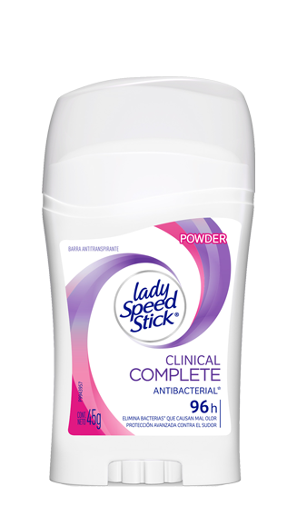 Lady Speed Stick® Clinical Complete Antibacterial Powder Barra Lady Speed Stick® Clinical Complete Antibacterial Powder Barra