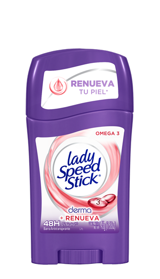 Derma Renueva + Omega 3 Barra Desodorante aclarante de axilas para mujer Lady Speed Stick