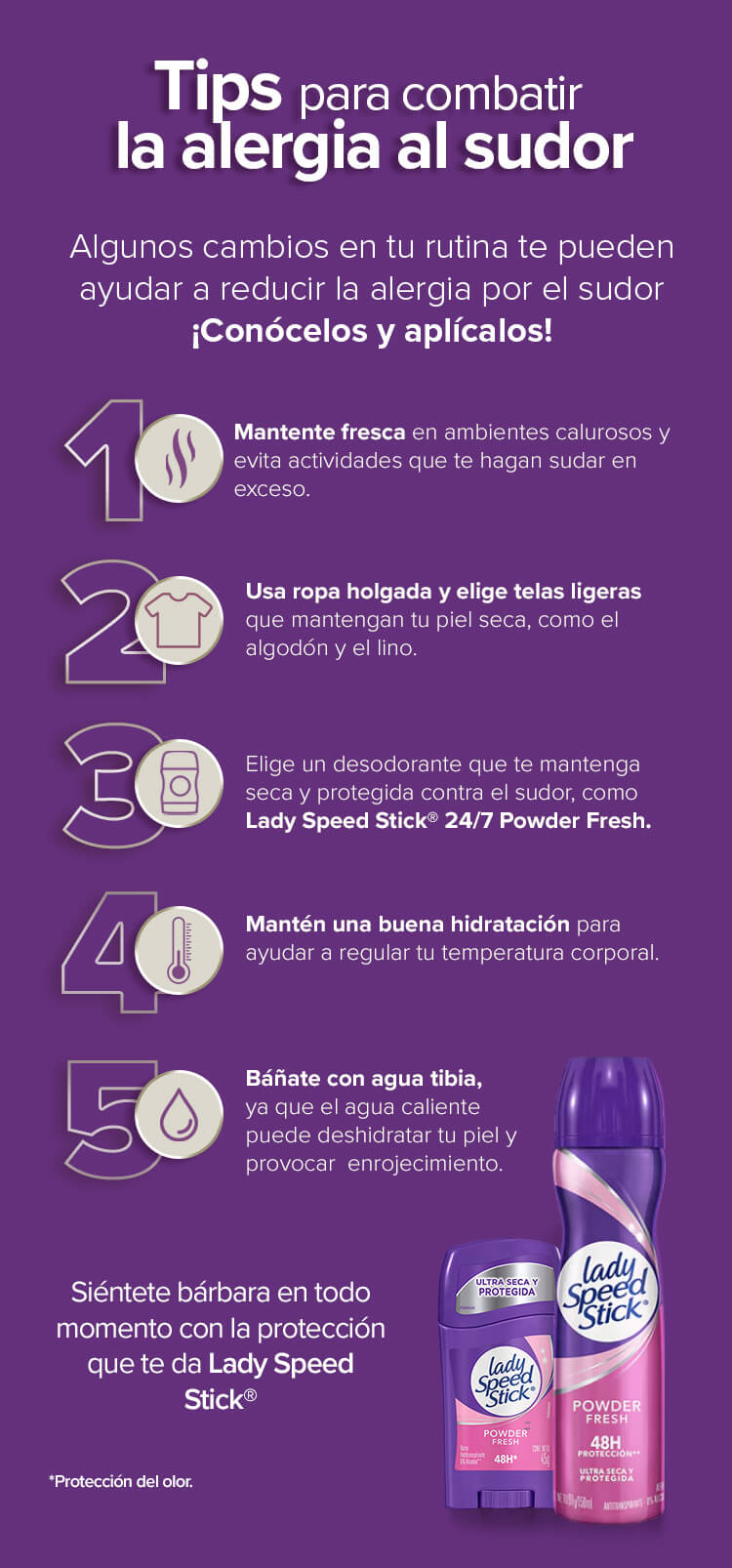 Infografía: Tips para combatir la alergia al sudor