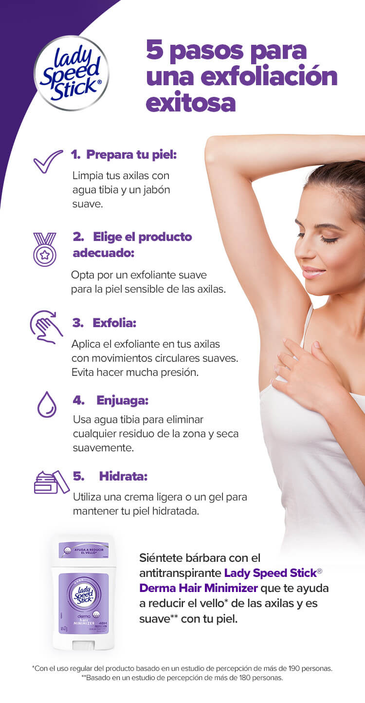 Paso a paso para exfoliar las axilas Paso a paso para exfoliar las axilas