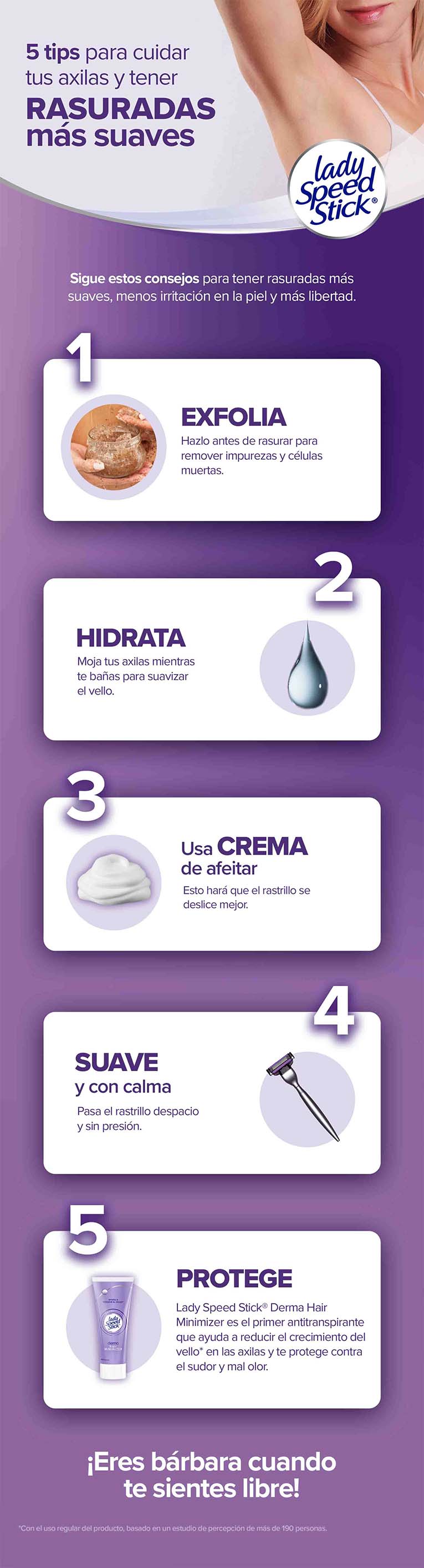 infografía de 5 tips para cuidar tus axilas infografía de 5 tips para cuidar tus axilas